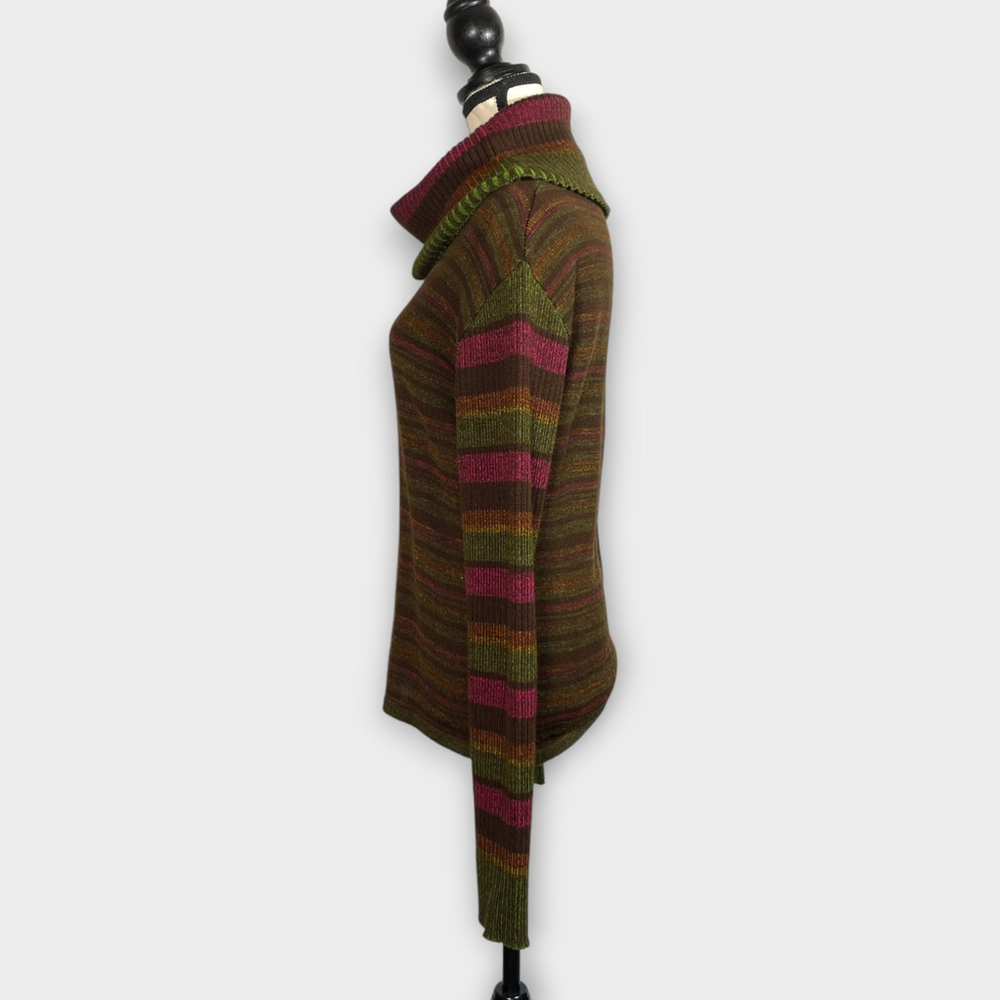 COCCOLE Cowl Neck Merino Wool Blend Sweater Womens LARGE Made in Italy - Picture 2 of 10